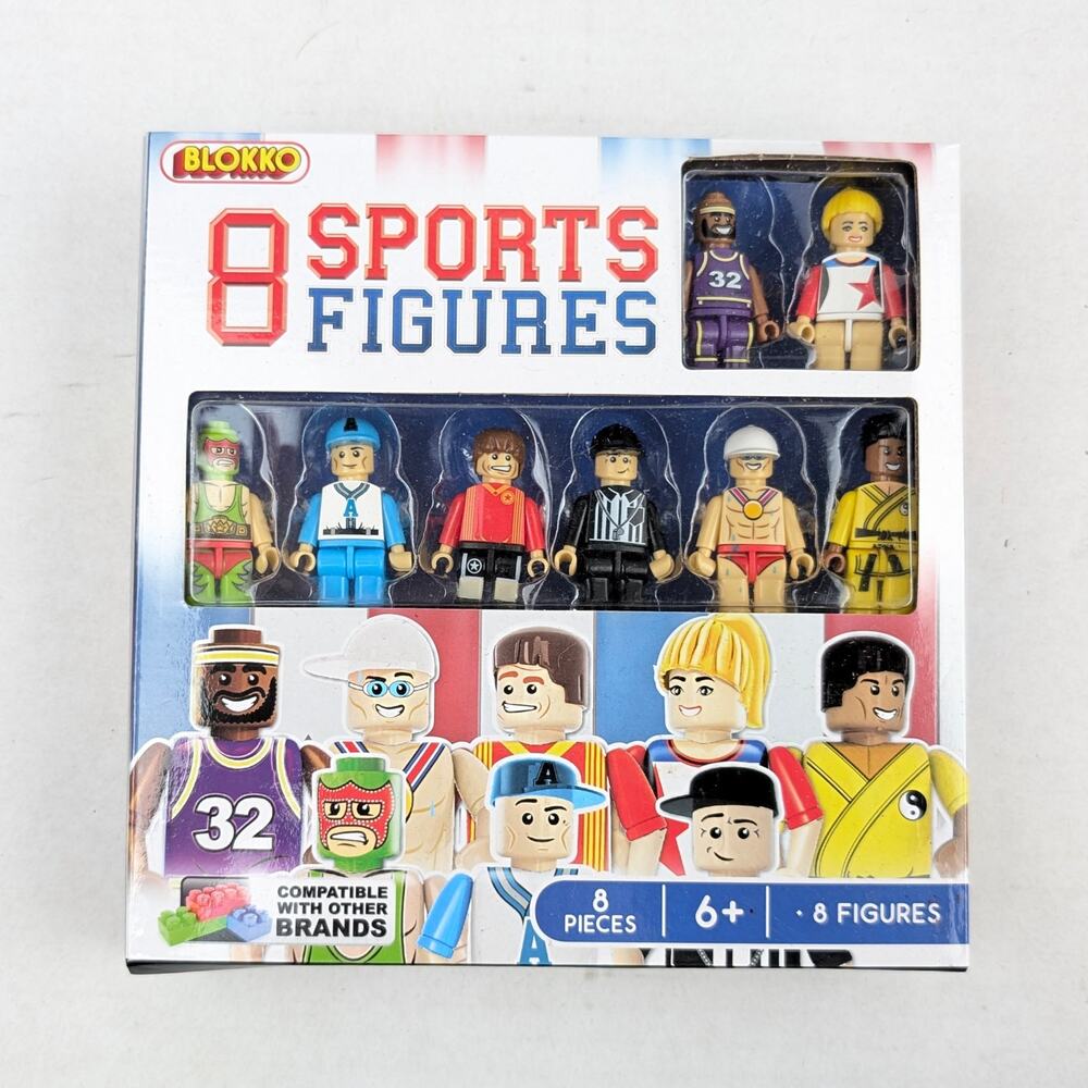 Blokko 8 Sports Figures Minifigures Complete Set 2018 New in Box Sealed